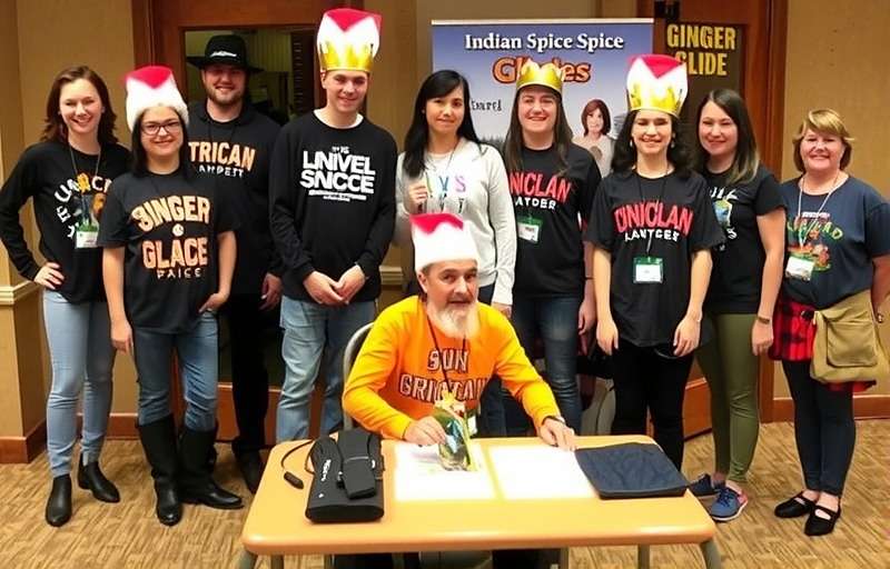 Ginger Glide Indian Spice community meetup with players wearing game merchandise and traditional clothes